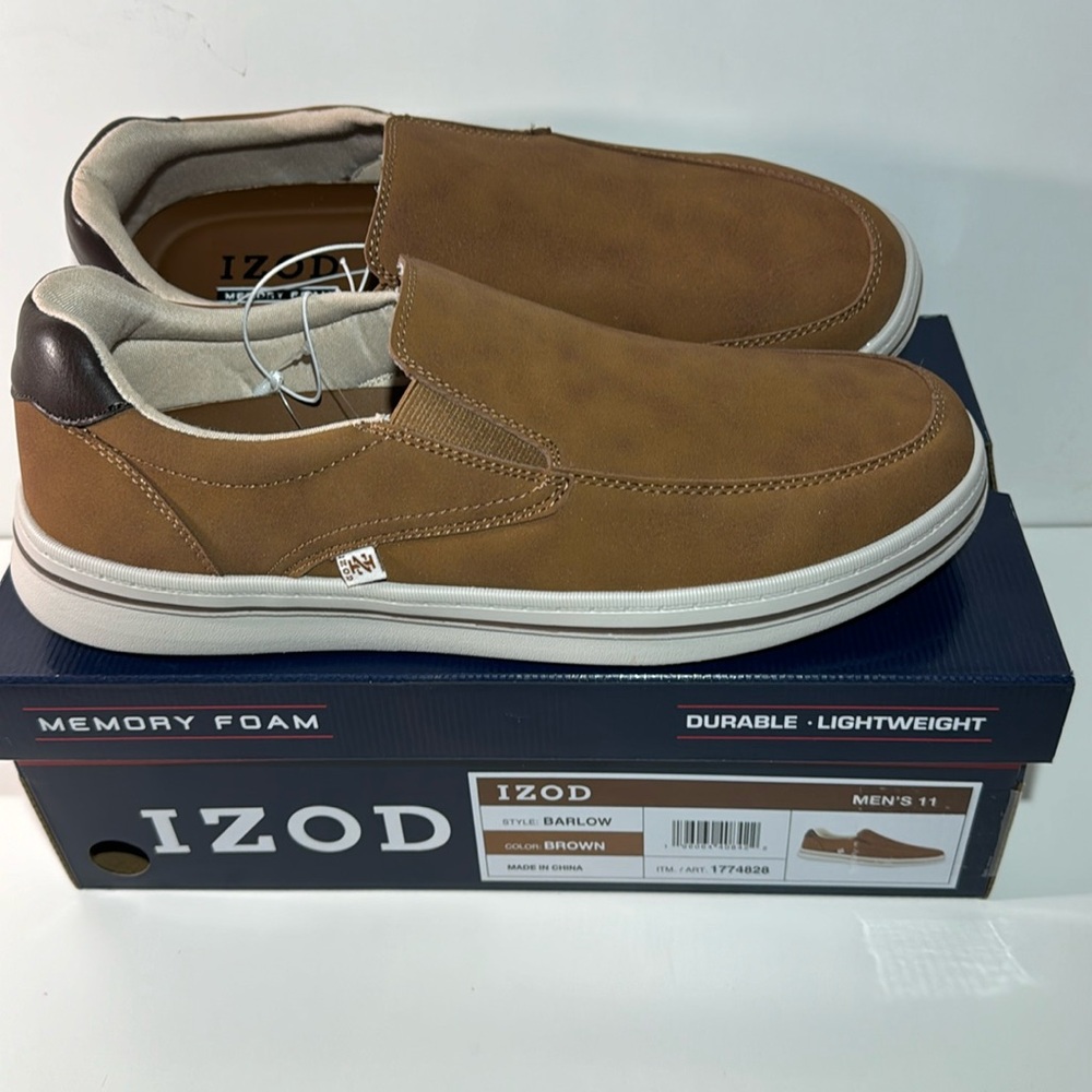 NEW IZOD Men's Barlow Casual Memory Foam Slip On Shoes